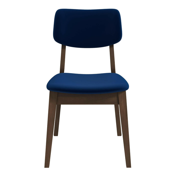 Carlos Blue Velvet Solid Back Side Chair (Set Of 2).