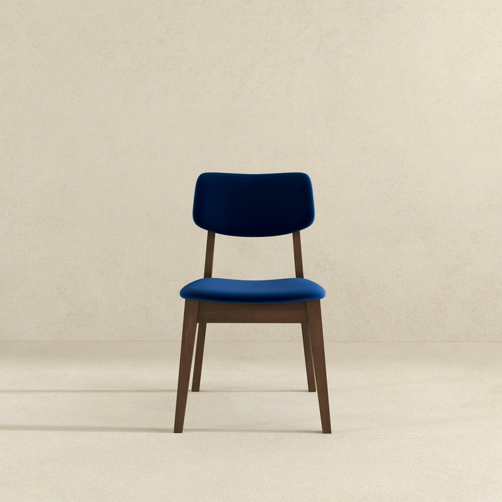 Carlos Blue Velvet Solid Back Side Chair (Set Of 2).