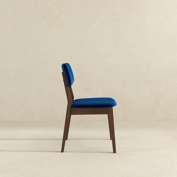 Carlos Blue Velvet Solid Back Side Chair (Set Of 2).