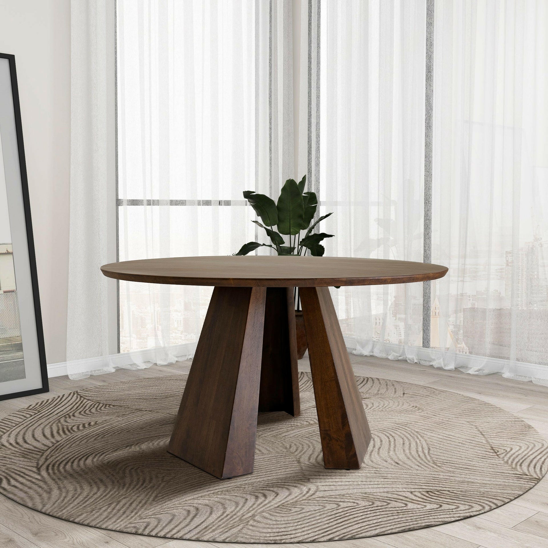 Bolton Round Walnut Dining Table.