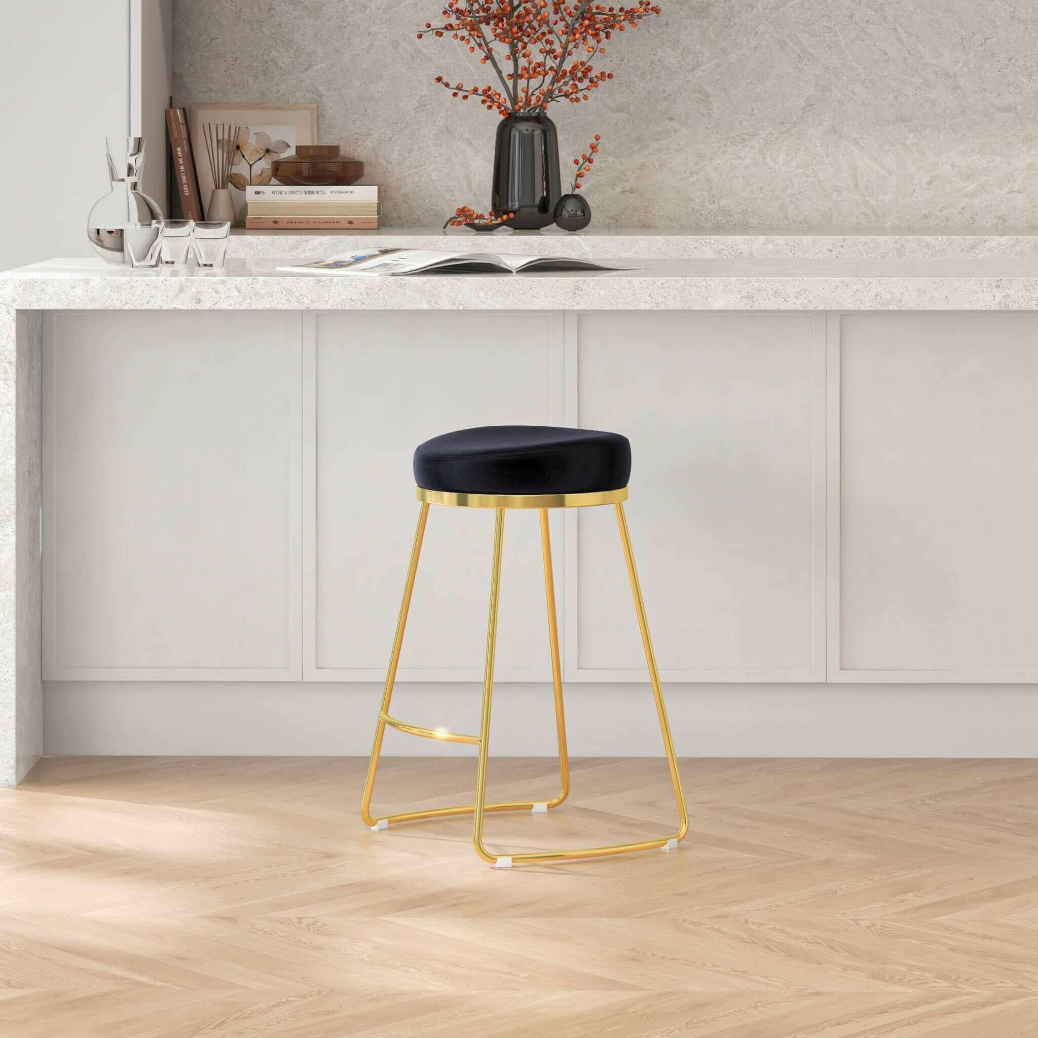 Jane 26" Luxury Upholstered Stool.