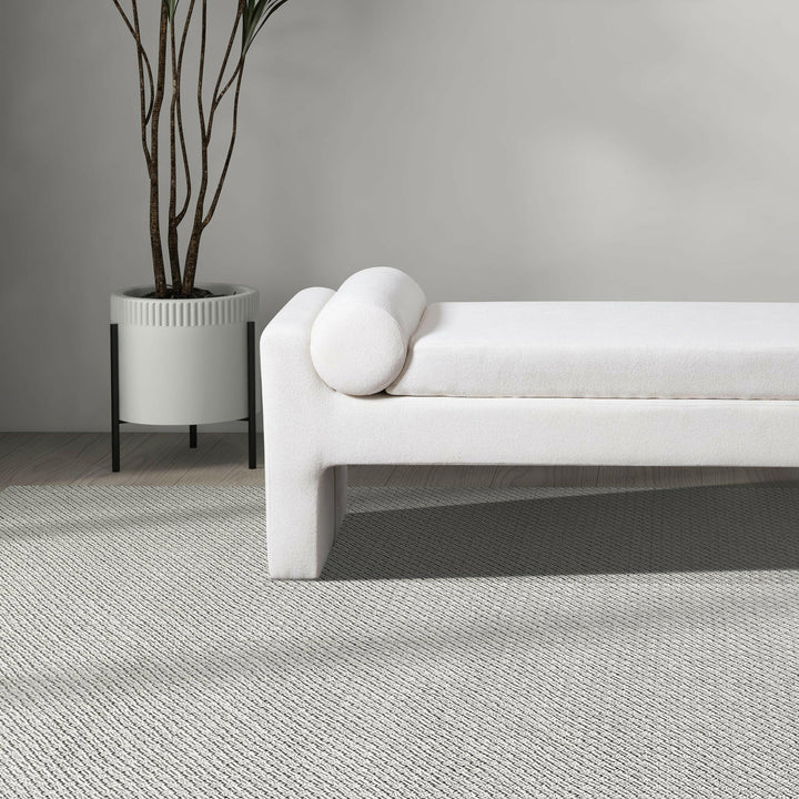 Camden Bench in White Boucle.