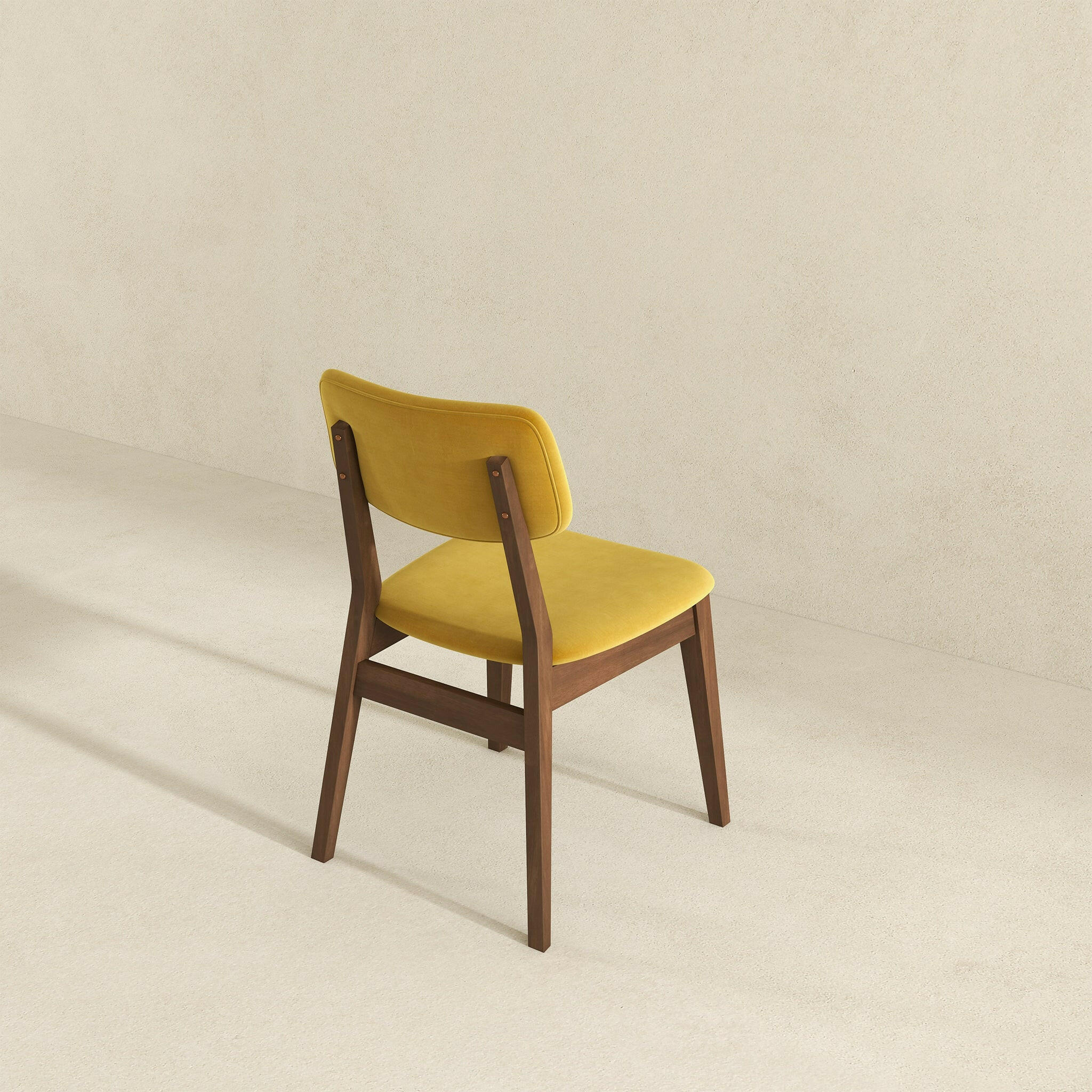 Carlos Dark Yellow Velvet Solid Back Side Chair (Set Of 2).