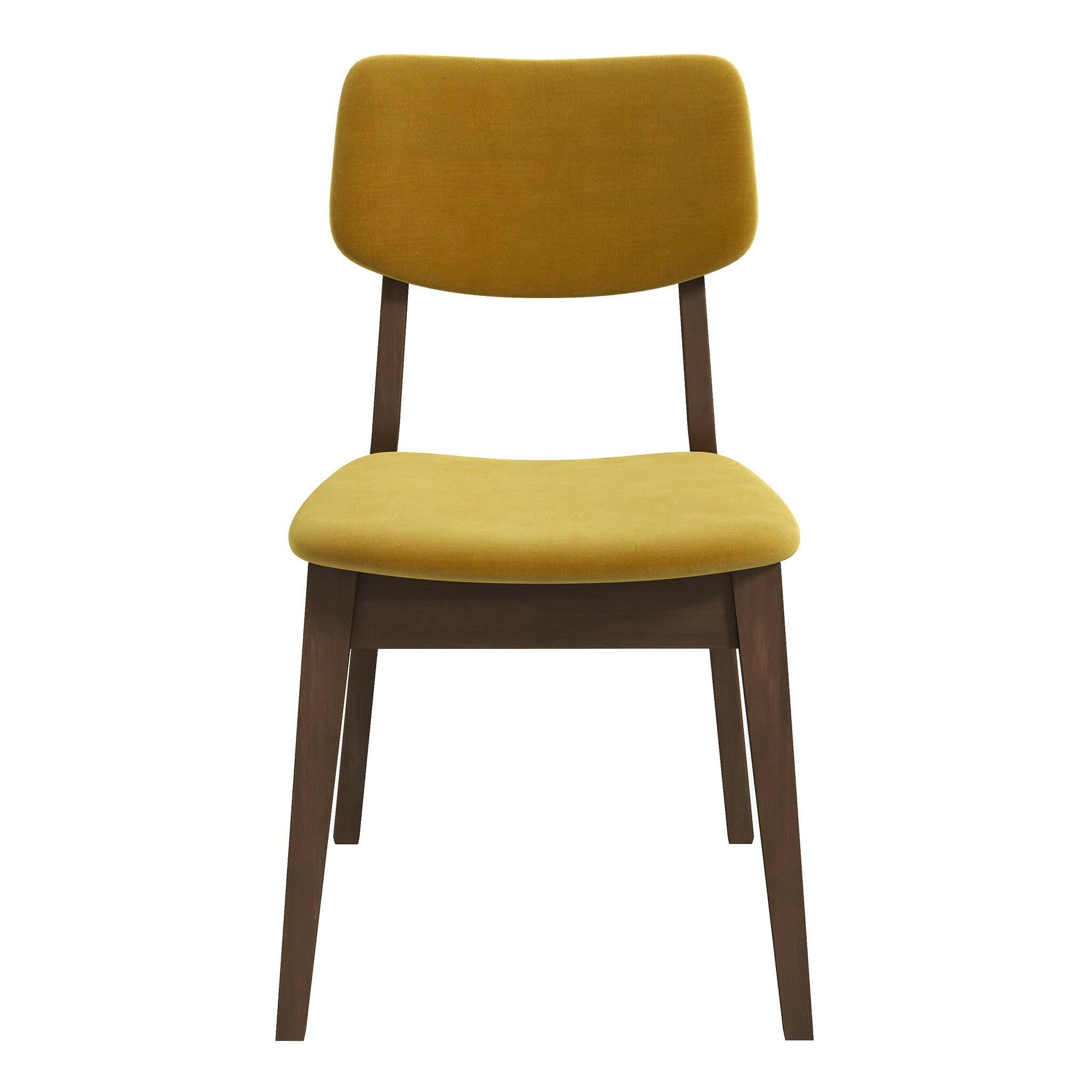 Carlos Dark Yellow Velvet Solid Back Side Chair (Set Of 2).