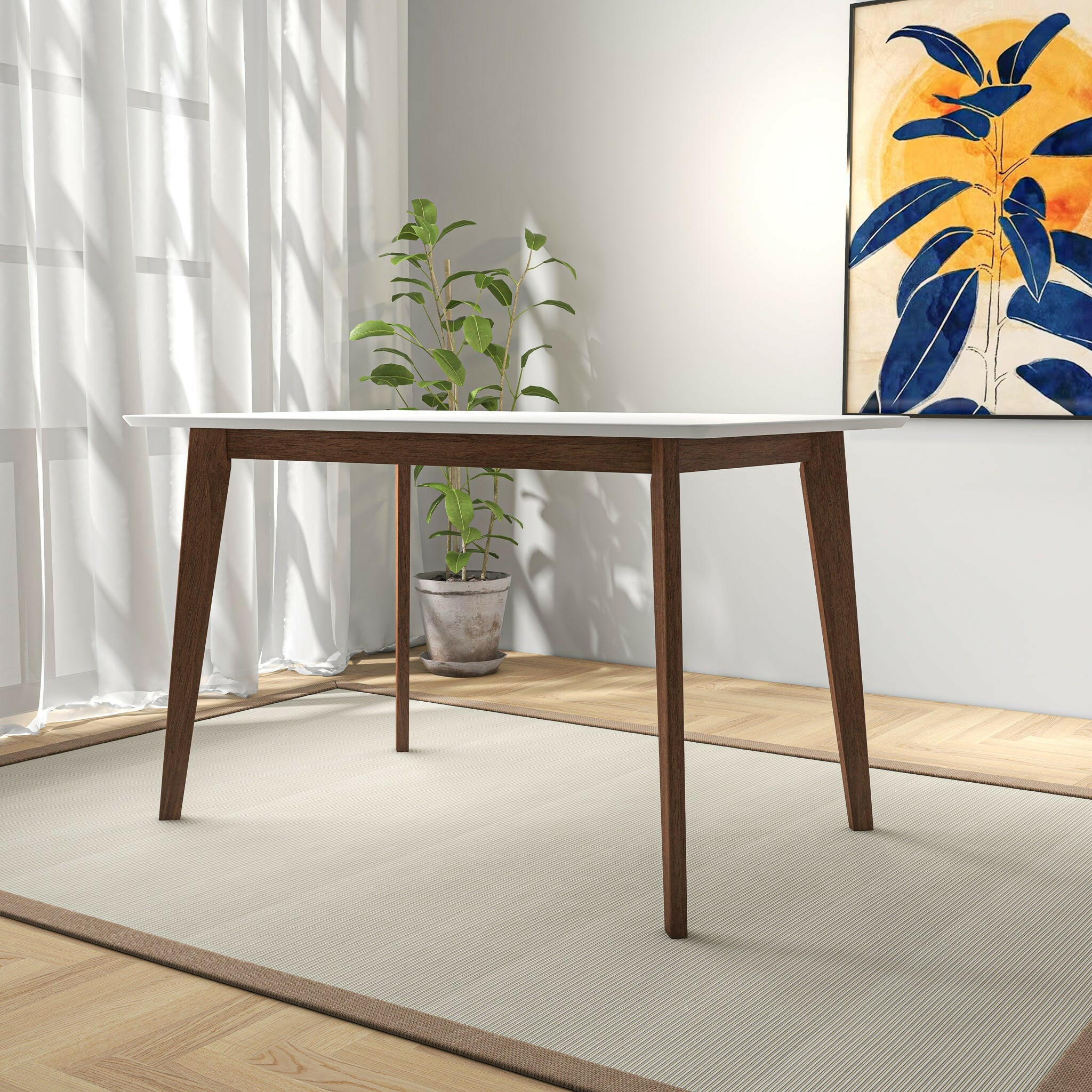 Carlos White Small Dining Table.