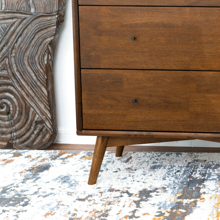 Caroline Mid Century Modern Solid Wood Dresser 3-Drawer.