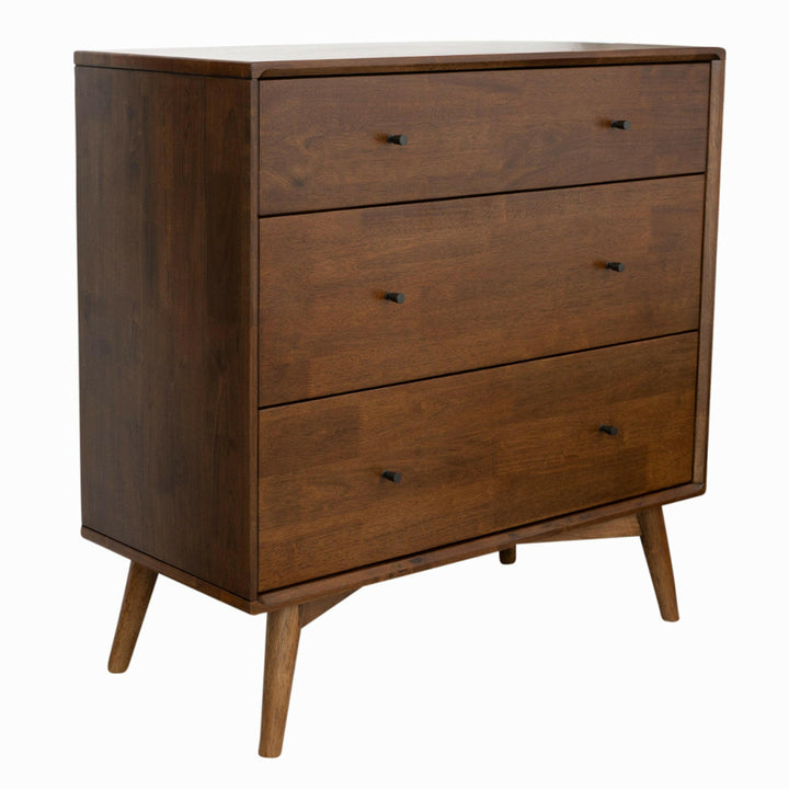 Caroline Mid Century Modern Solid Wood Dresser 3-Drawer.