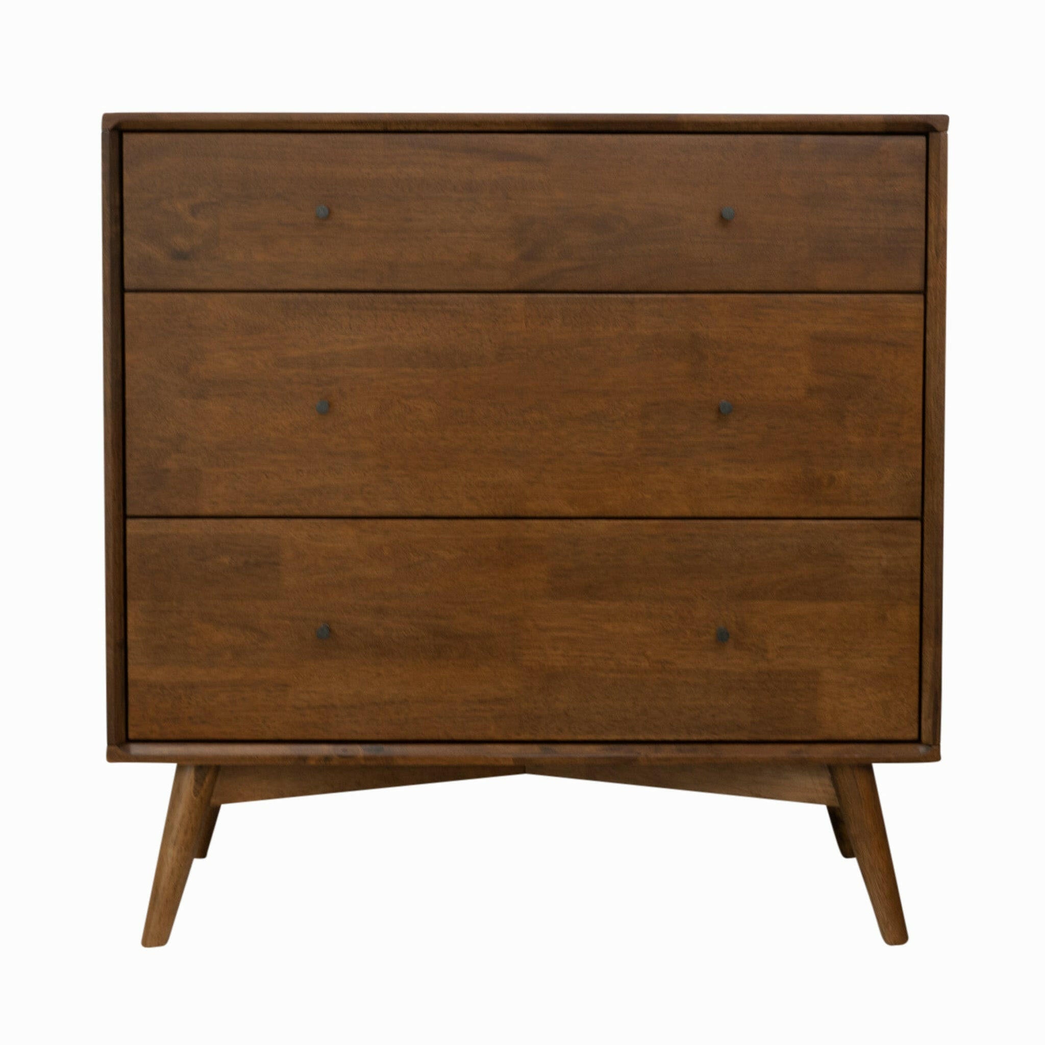 Caroline Mid Century Modern Solid Wood Dresser 3-Drawer.