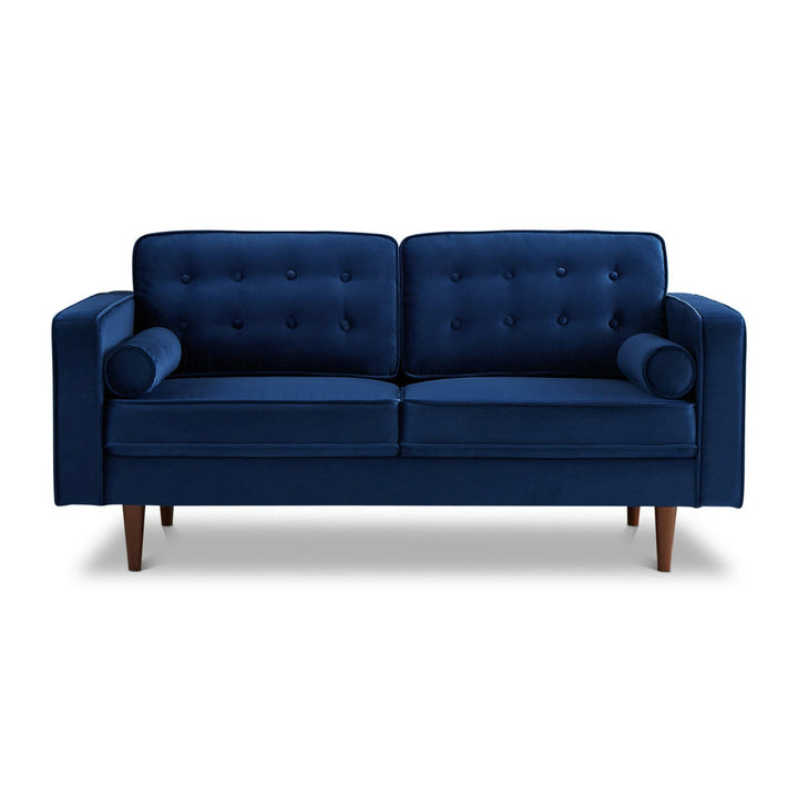 Casey Blue Velvet Loveseat.