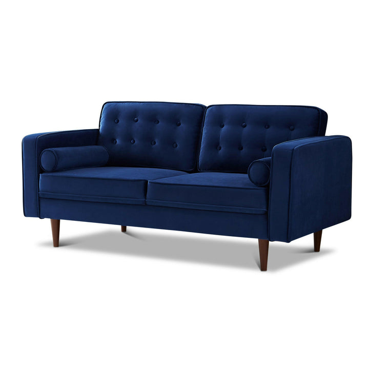 Casey Blue Velvet Loveseat.