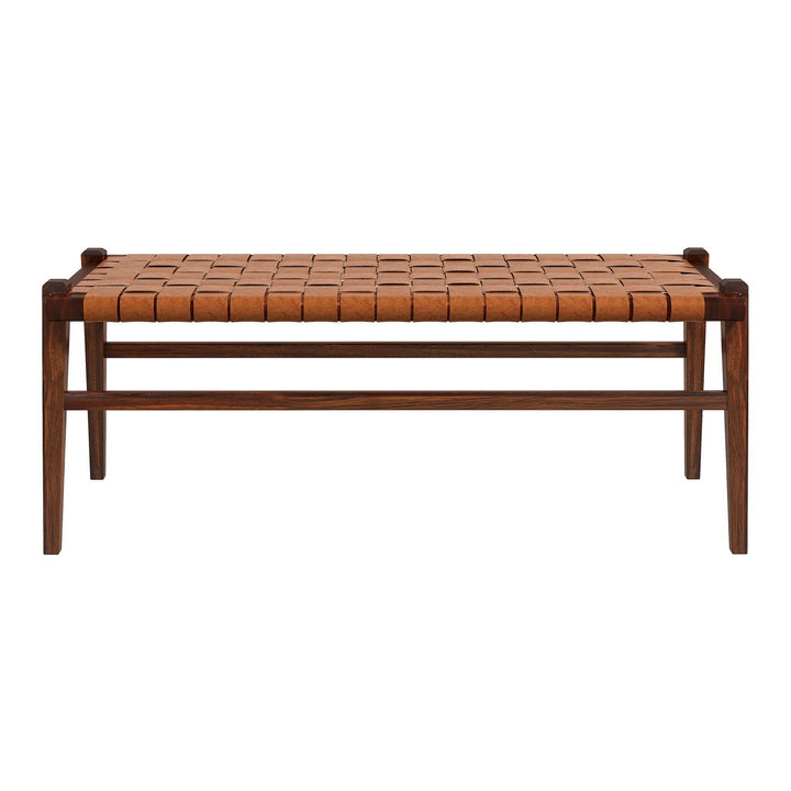 Cody Tan Leather Bench.