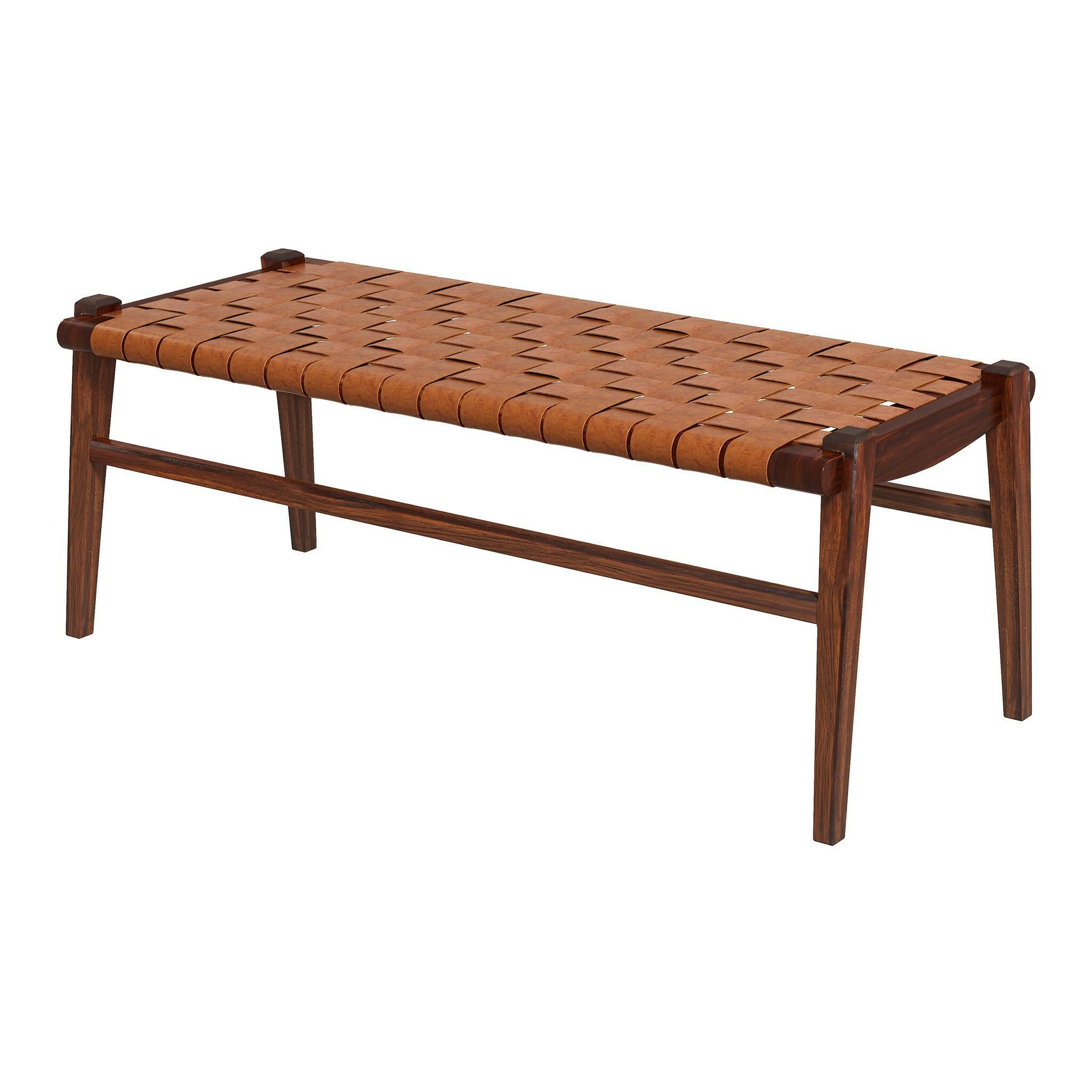 Cody Tan Leather Bench.