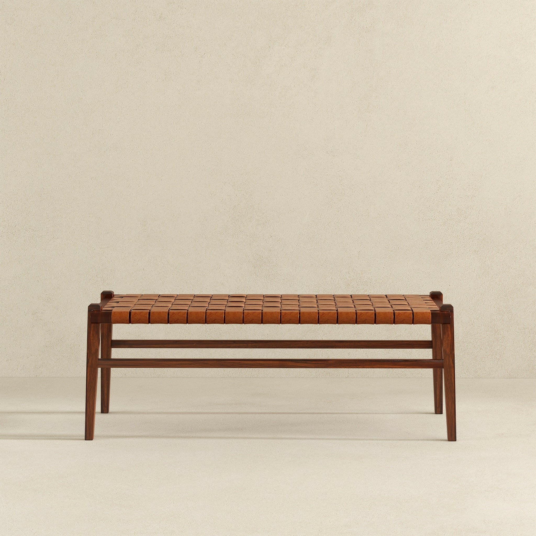 Cody Tan Leather Bench.