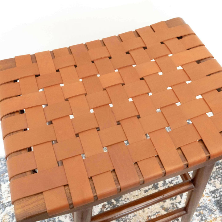 Maya 30" Genuine Leather Stool In Tan.