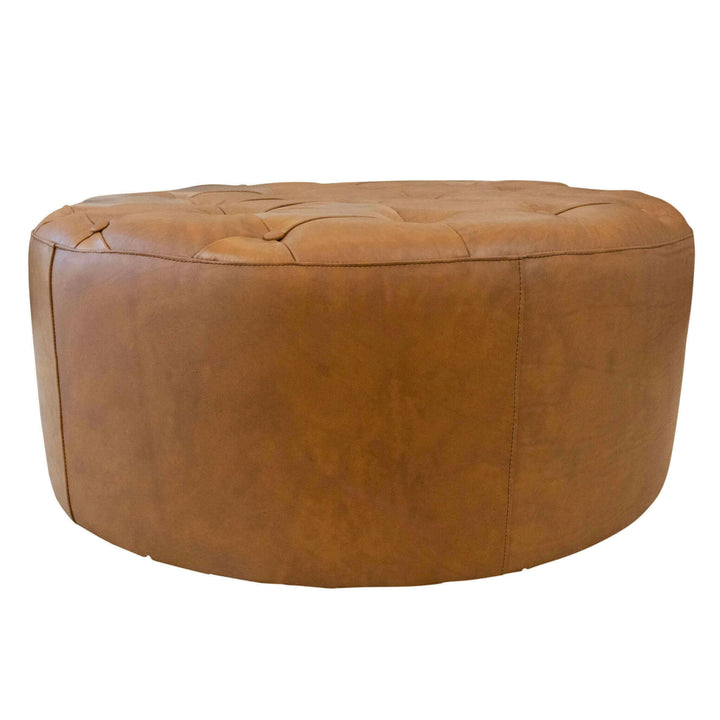 Seletar Tan Leather Ottoman.