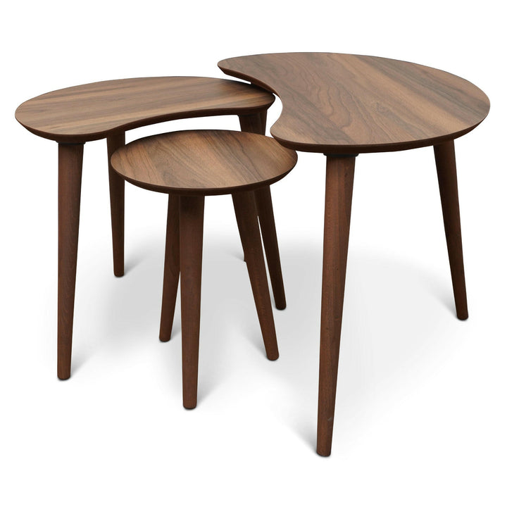 Dainty Walnut Nesting Table.