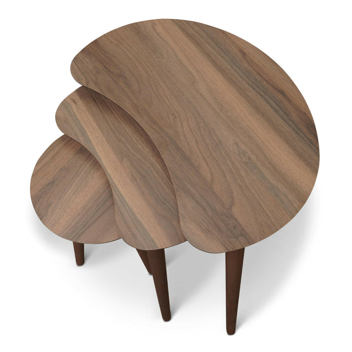 Dainty Walnut Nesting Table.