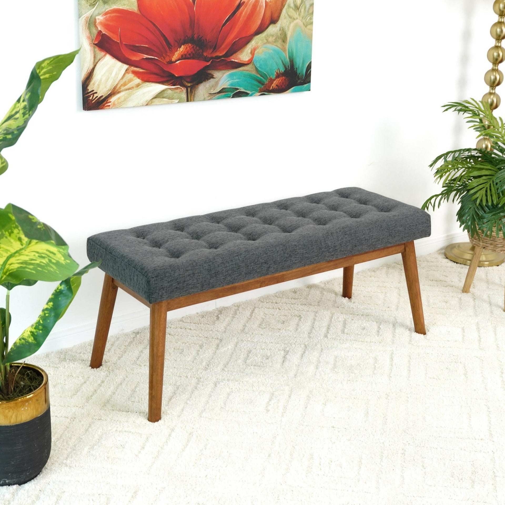 Delilah Modern Bench (Fabric).