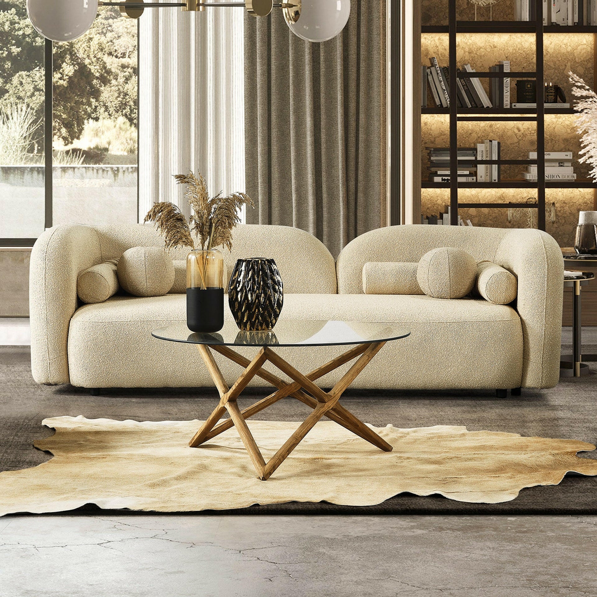 Donna Japandi Style Boucle Sofa.