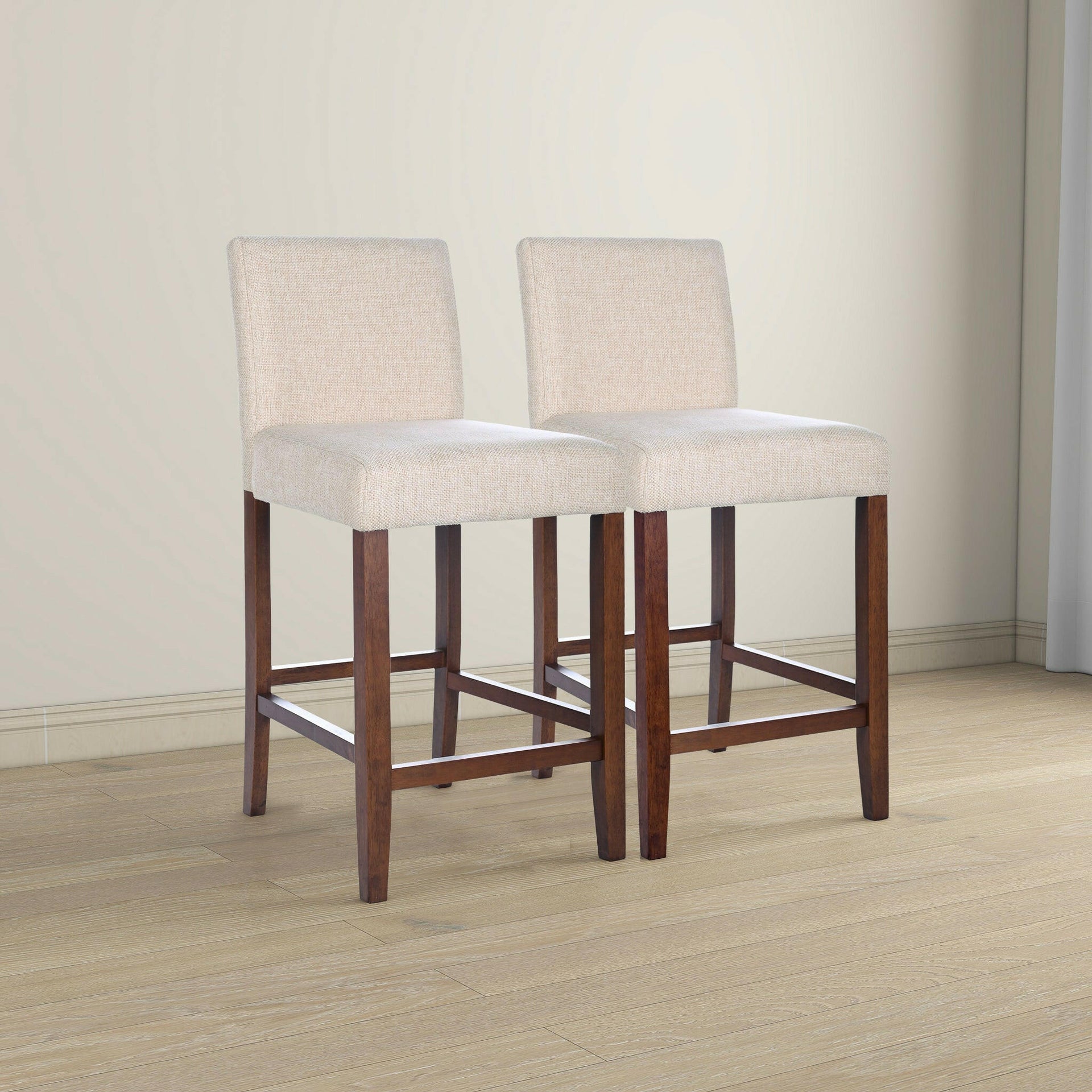 Dorian Beige Fabric Counter Chair (Set of 2).