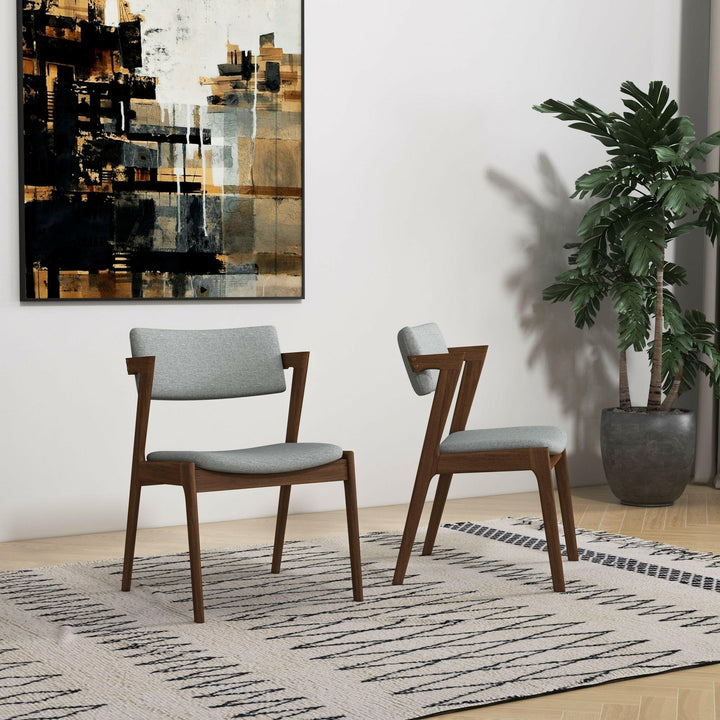 Edwin Light Gray Fabric Dining Chair (Set Of 2).