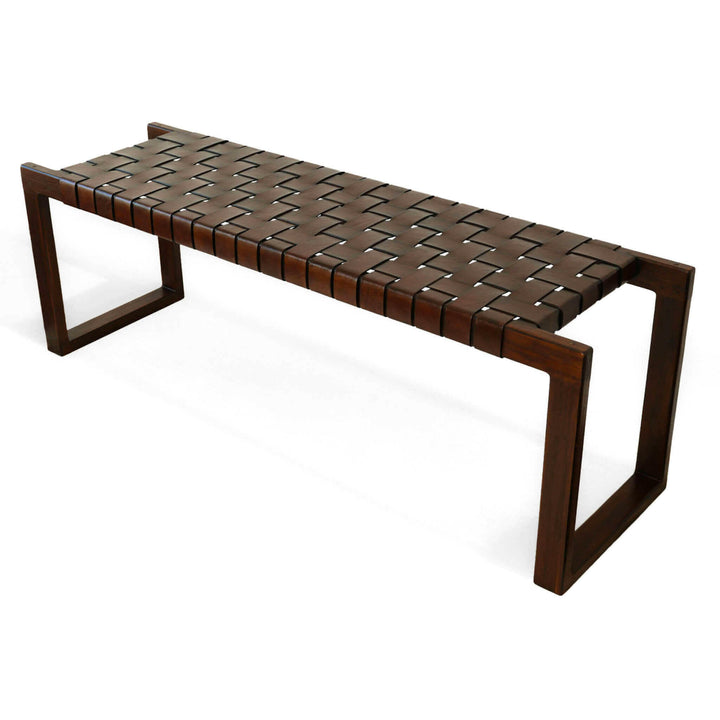 Christina Tan Leather Bench.