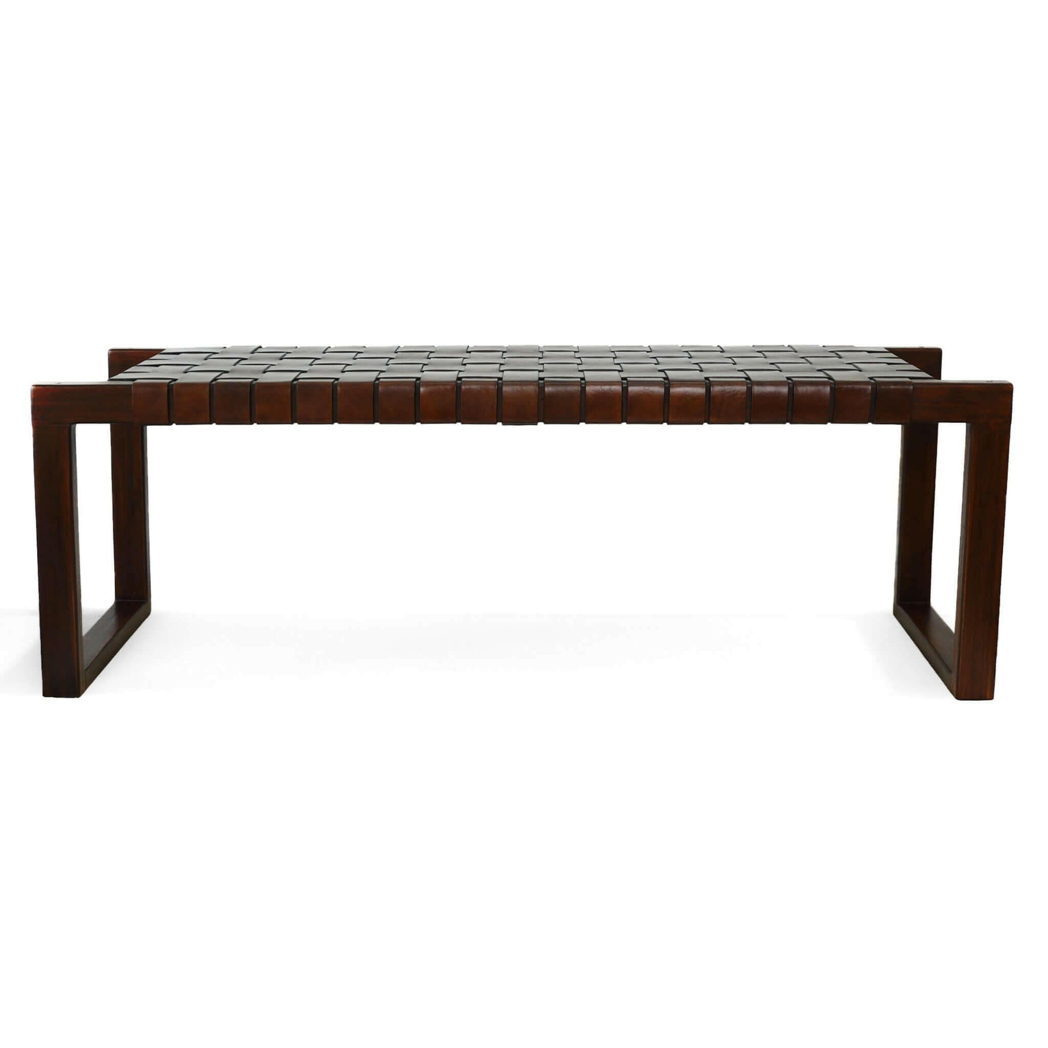 Christina Tan Leather Bench.