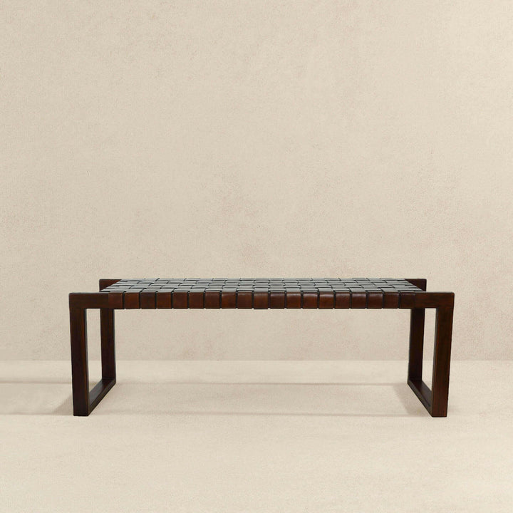 Christina Tan Leather Bench.