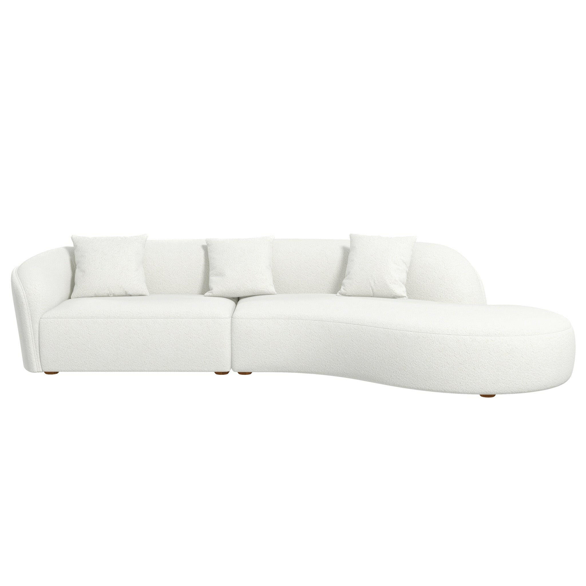 Elijah Japandi Style Curvy Sectional Sofa 133".