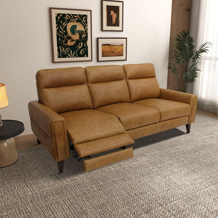 Elliot Incliner Sofa Left - Waxy Tan Leather.