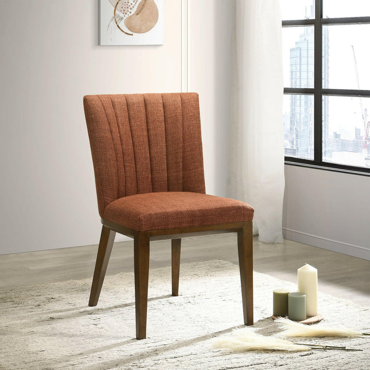 Elmwood Orange Fabric Dining Chair (Set Of 2).