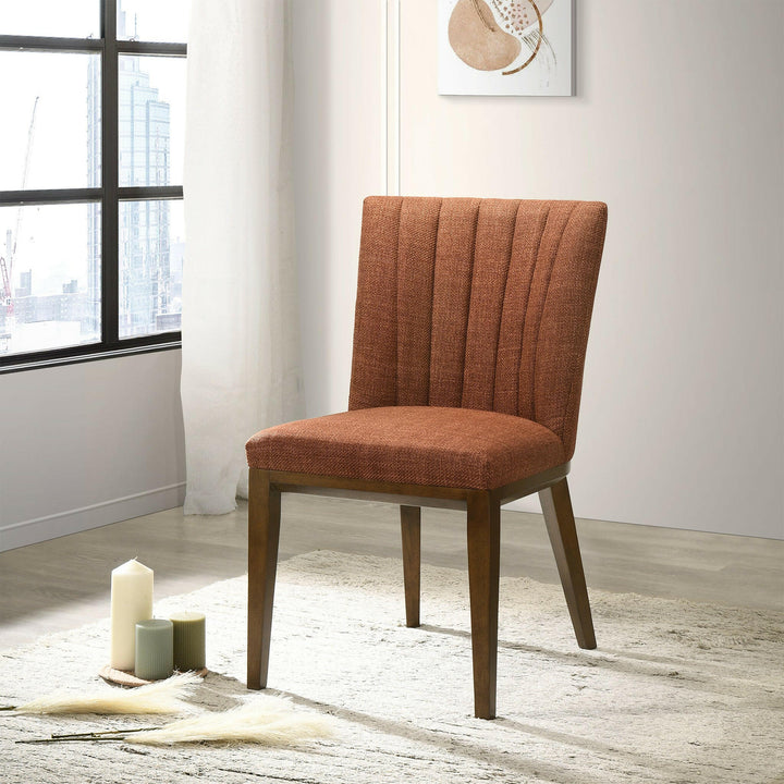 Elmwood Orange Fabric Dining Chair (Set Of 2).