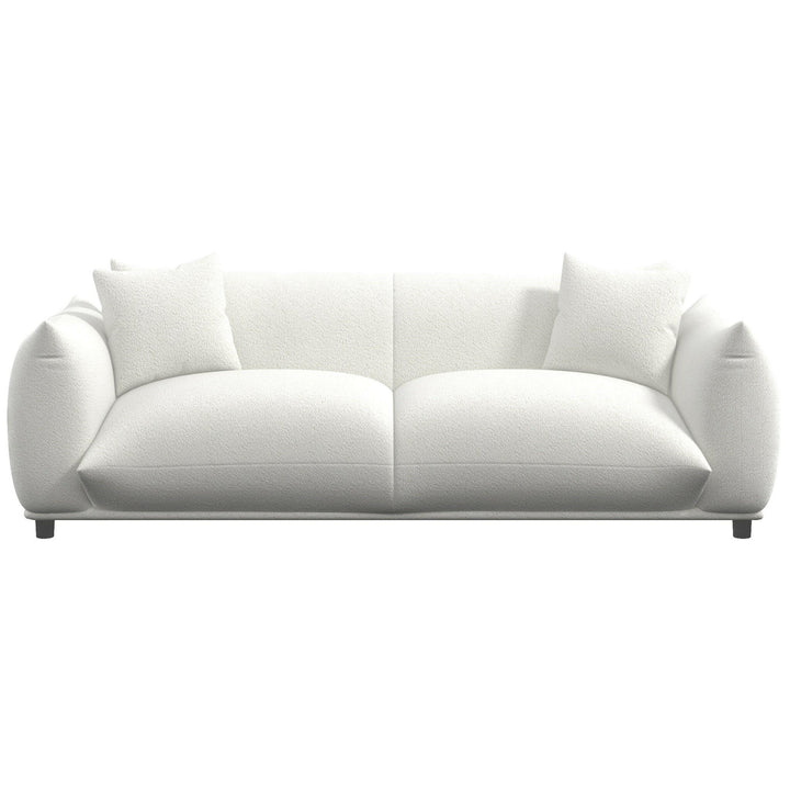 Emma Mid Century Modern Luxury Cream Boucle Sofa.