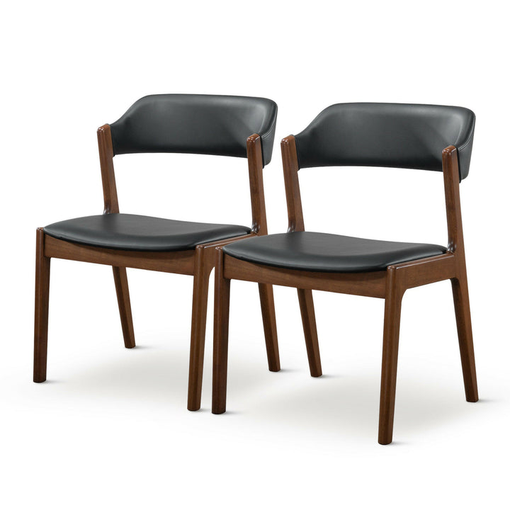 Enzo Black Leather Dining Chair (Set Of 2).