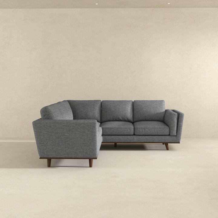 Erman Pillow Back Corner Sofa In Dark Gray.