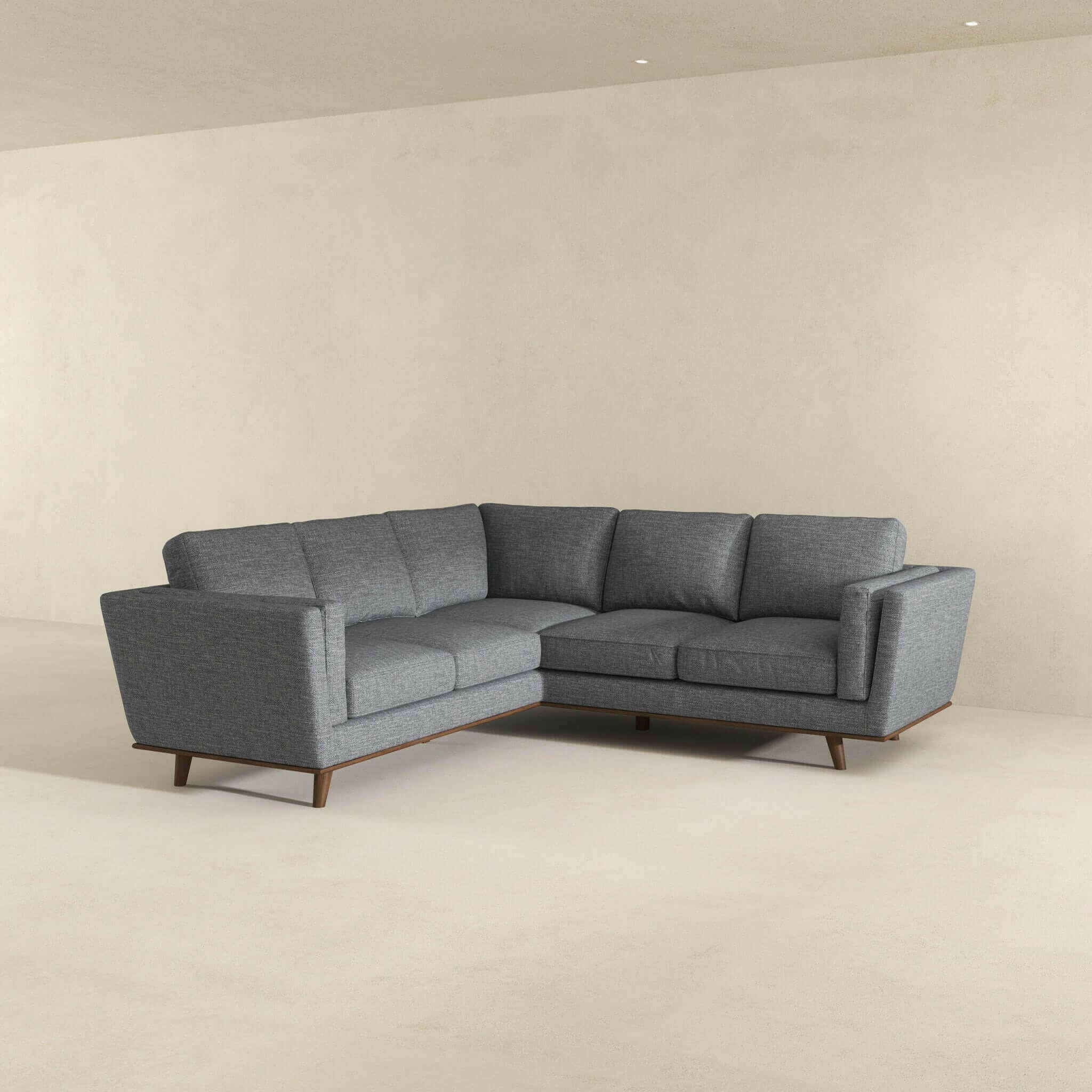 Erman Pillow Back Corner Sofa In Dark Gray.