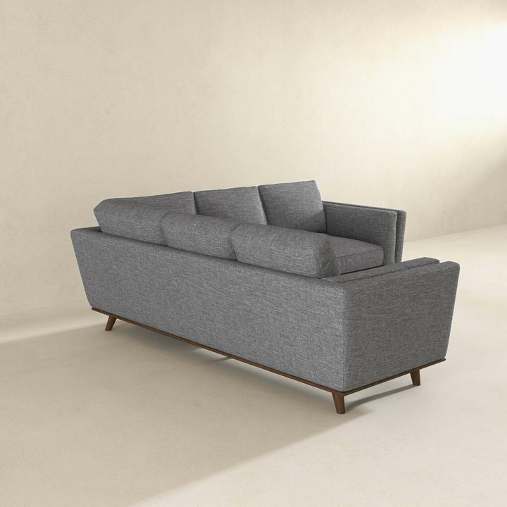 Erman Pillow Back Corner Sofa In Dark Gray.