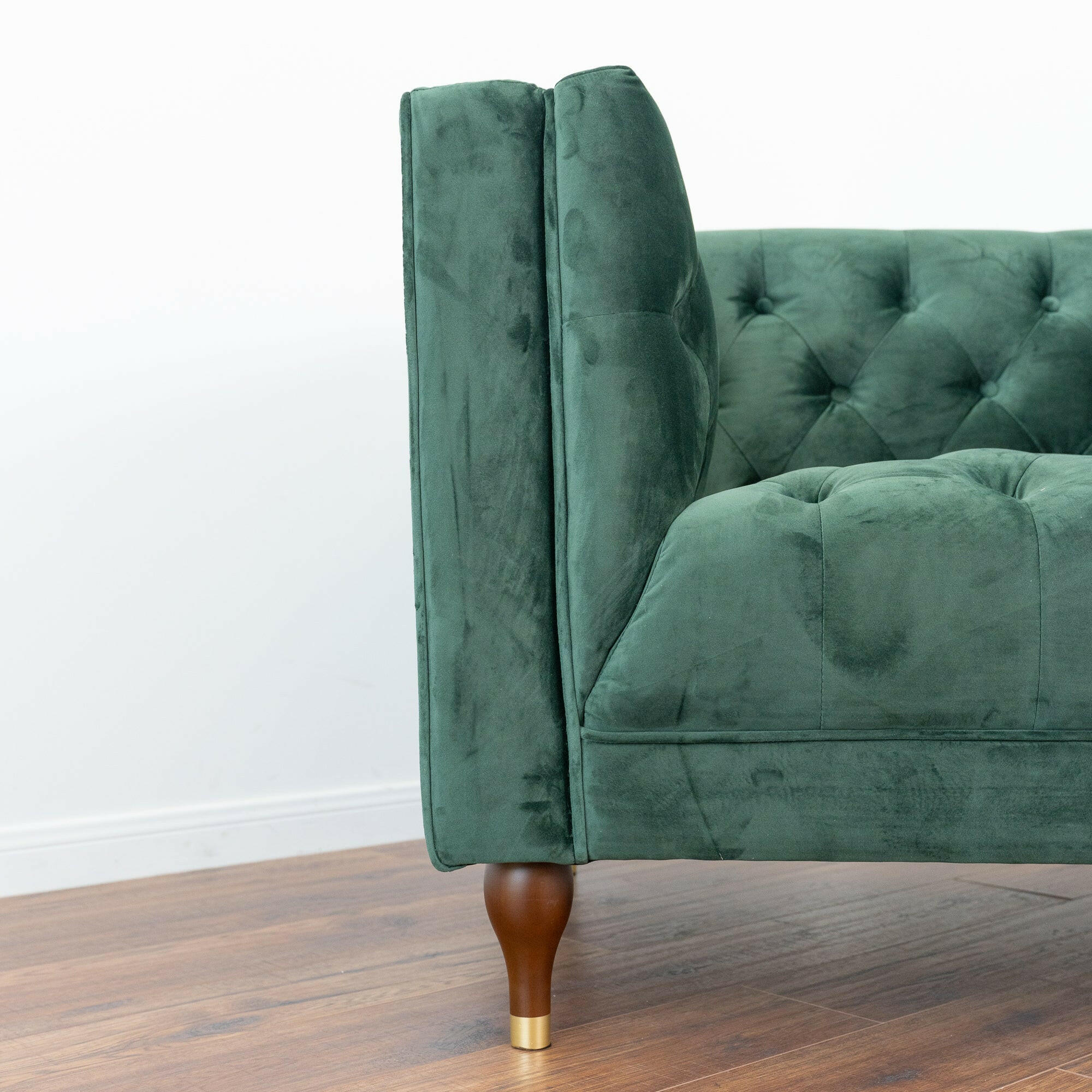 Evelyn Dark Green Velvet Lounge Chair.