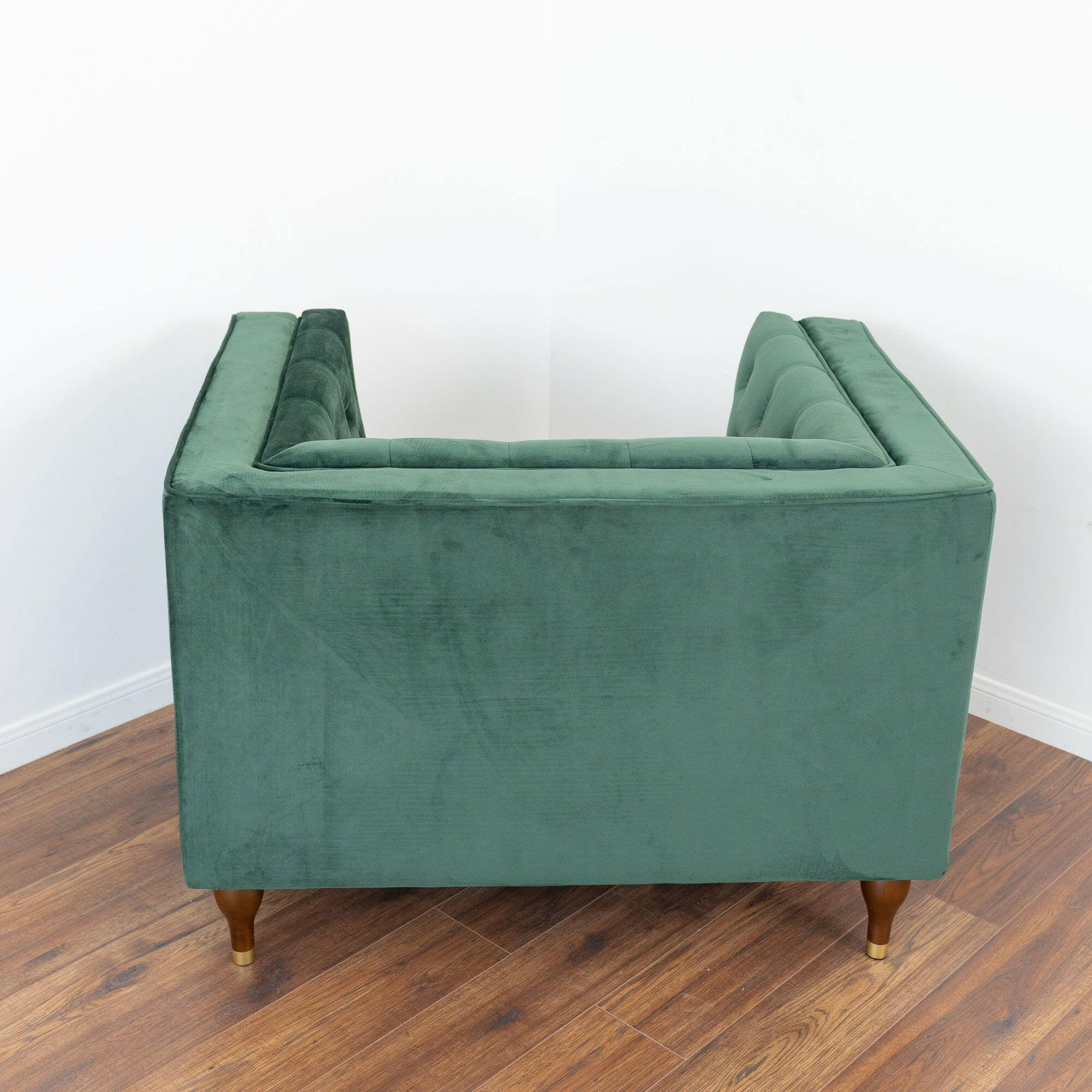 Evelyn Dark Green Velvet Lounge Chair.