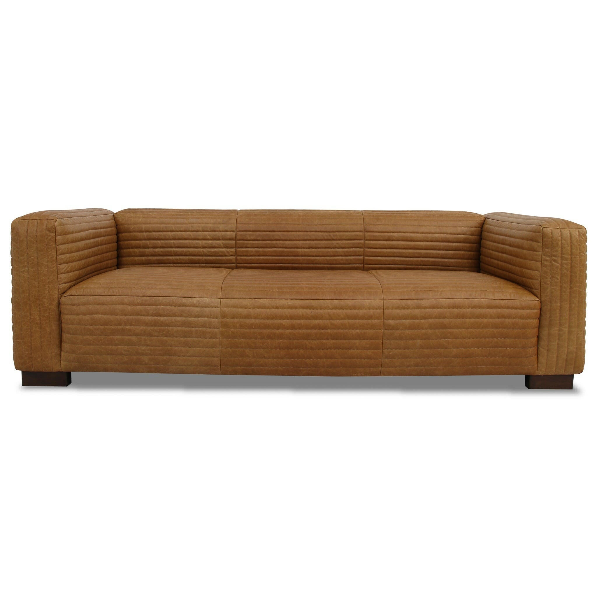 Foster Waxy Tan Leather Sofa.