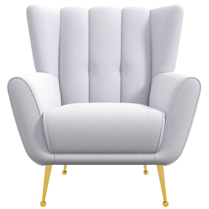 Gianna Tufted Light Grey French Boucle Armchair.