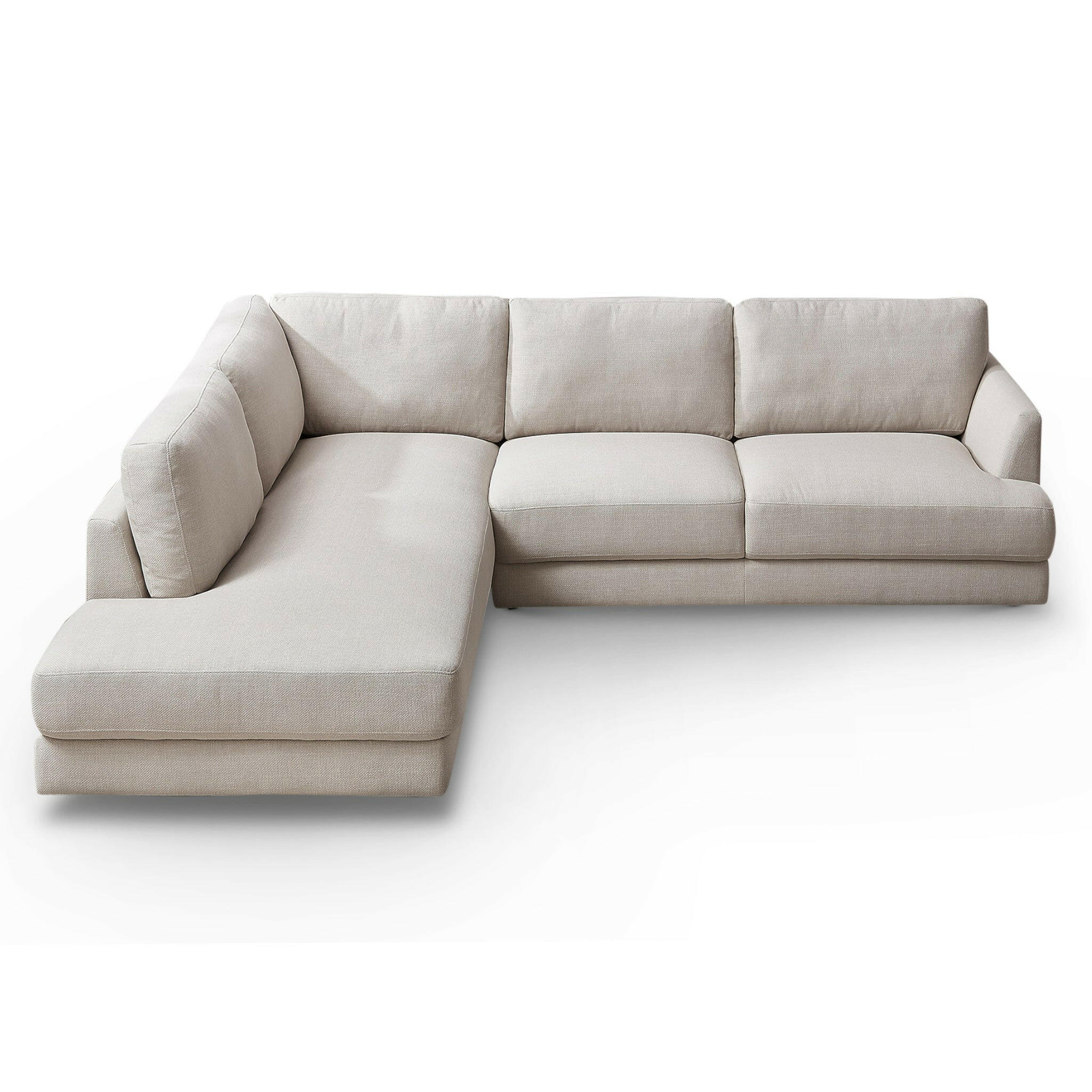 Glander Cream Linen Sectional Sofa (Left Facing).