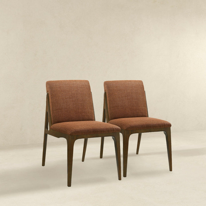 Grivelle Orange Fabric Dining Chair (Set Of 2).