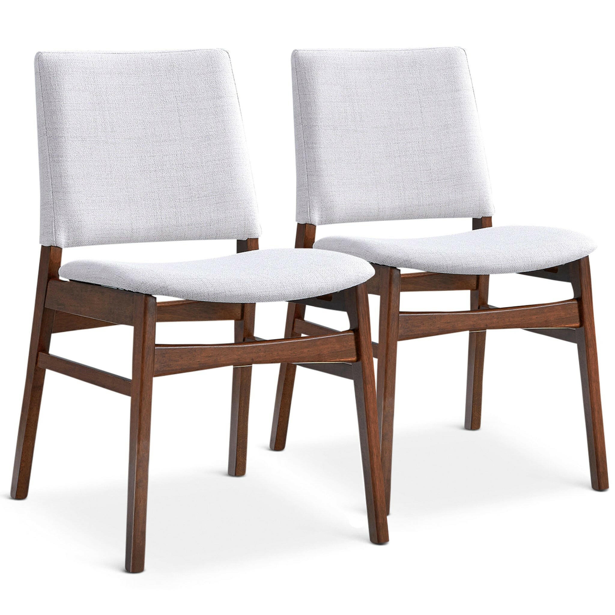 Gusto Fabric Dining Chair In Light Gray (Set Of 2).