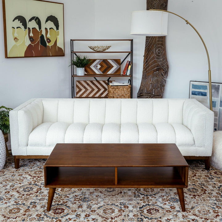 Hazel Solid Wood Walnut Brown Coffee Table.