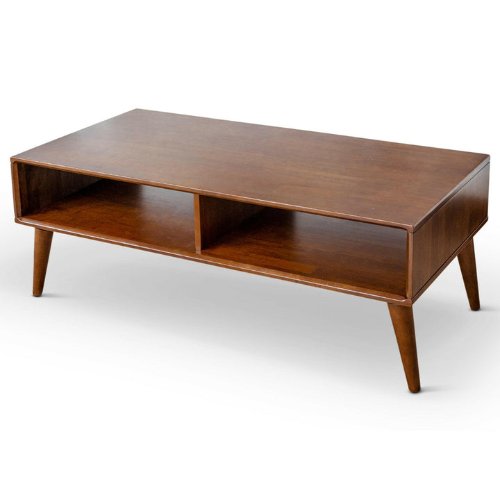 Hazel Solid Wood Walnut Brown Coffee Table.