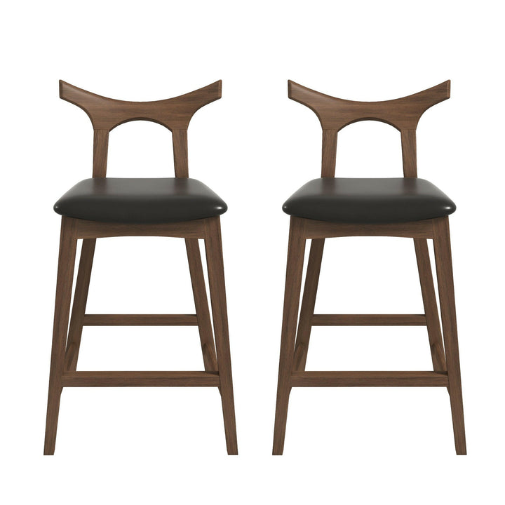 Hester Solid Wood Upholstered Square Bar Chair (Set Of 2).