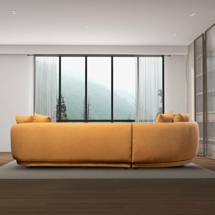 Highline Cognac Boucle Corner Sofa.