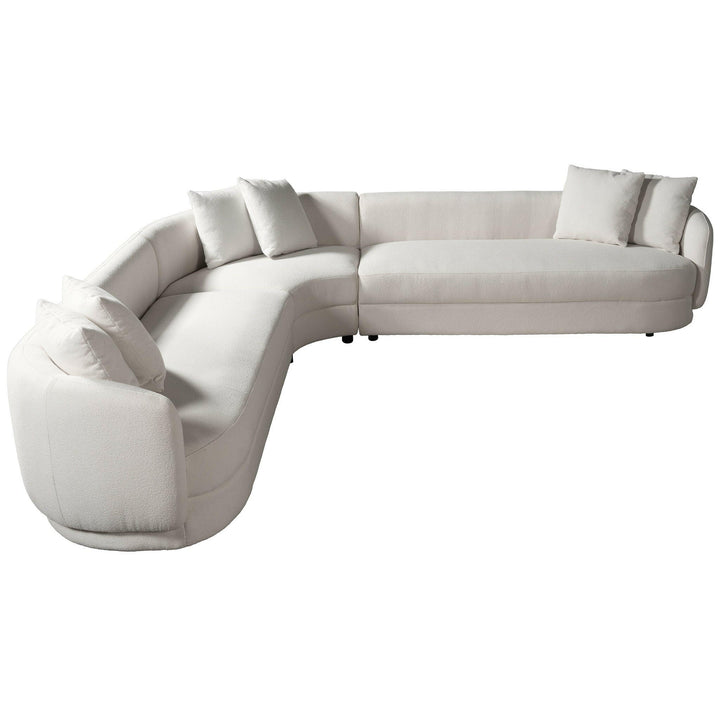 Highline Cream Boucle Corner Sofa.