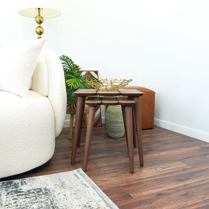 Hilson Walnut Nesting Table.